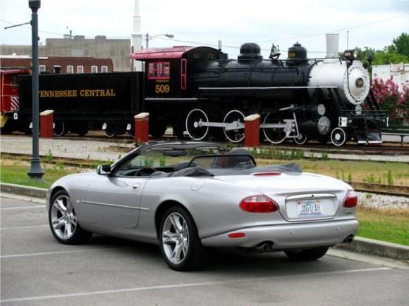 We came across an old steam locomotive in Cookeville, Tennessee. Of course, I had to get a picture of the Jag and the locomotive together.