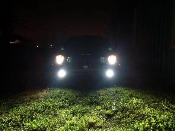 Stock HID Projectors Up Top, 5k HID Fog Lights