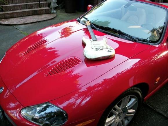 XKR with '64 Inca Silver fender strat