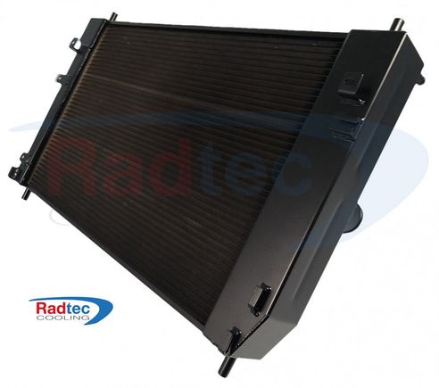 Radtec Jaguar XK8 XKR radiator, Bumper side (US driver's side)