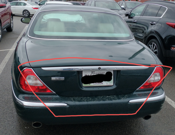 I could use this rear plastic bit where the license plate mounts for my 2004 XJ8