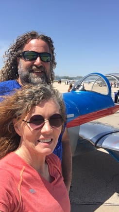 My hubby and his "girlfriend"!  Vans RV-8A.