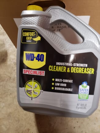WD-40 cleaner was chosen because it is safe for the aluminum evaporator.


