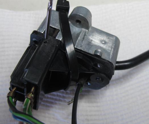 Cable tie first before de-rivetting.