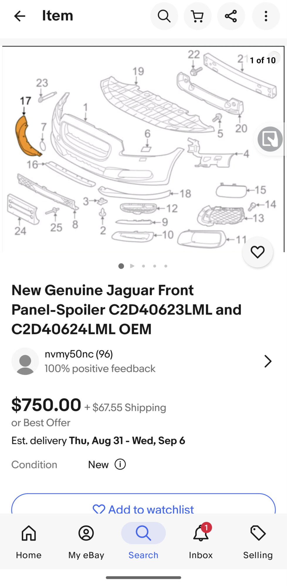 Exterior Body Parts - New Genuine Jaguar Front Panel-Spoiler C2D40623LML and C2D40624LML OEM - New - 2010 to 2019 Jaguar XJ - Waxhaw, NC 28173, United States