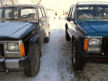 This is my hubbys Jeep next to mine