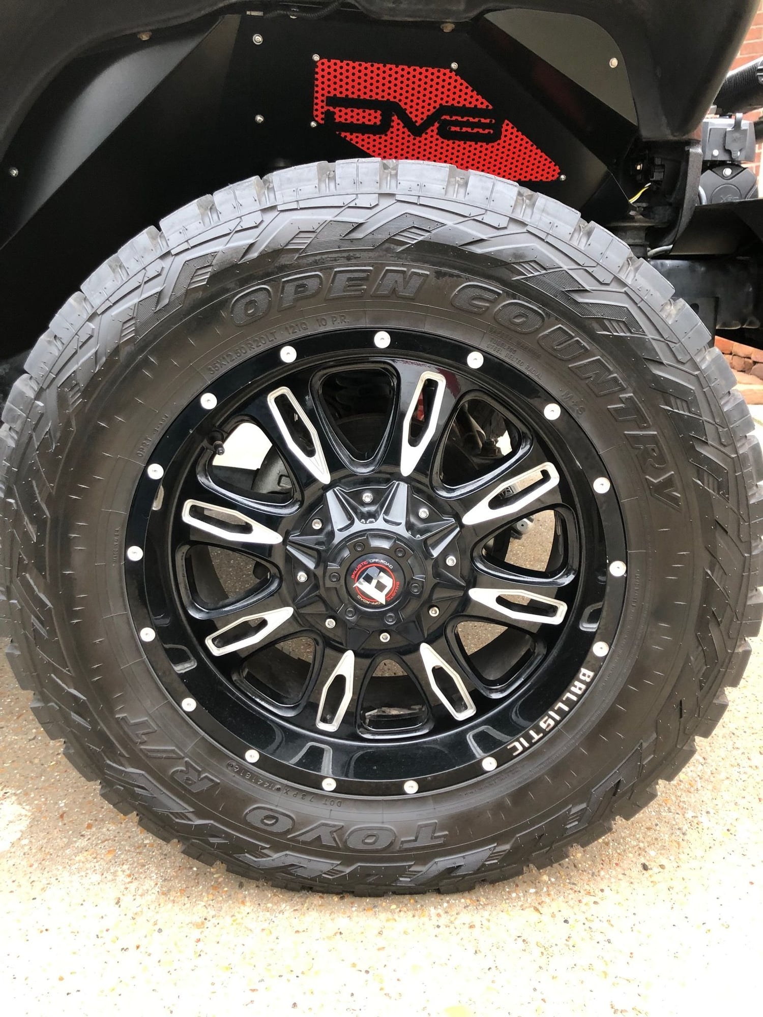 Wheels and Tires/Axles - Complete Set of (5) 20" Ballistic/Toyo Open Country RT Tires & Wheels w/TPMs Ready - Used - 2007 to 2018 Jeep Wrangler - Houston, TX 77041, United States