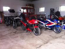 Some of my bikes, 89 ZX10, 84 GPZ900 and 86 ZL600