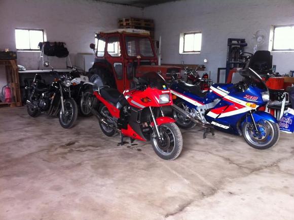 Some of my bikes, 89 ZX10, 84 GPZ900 and 86 ZL600