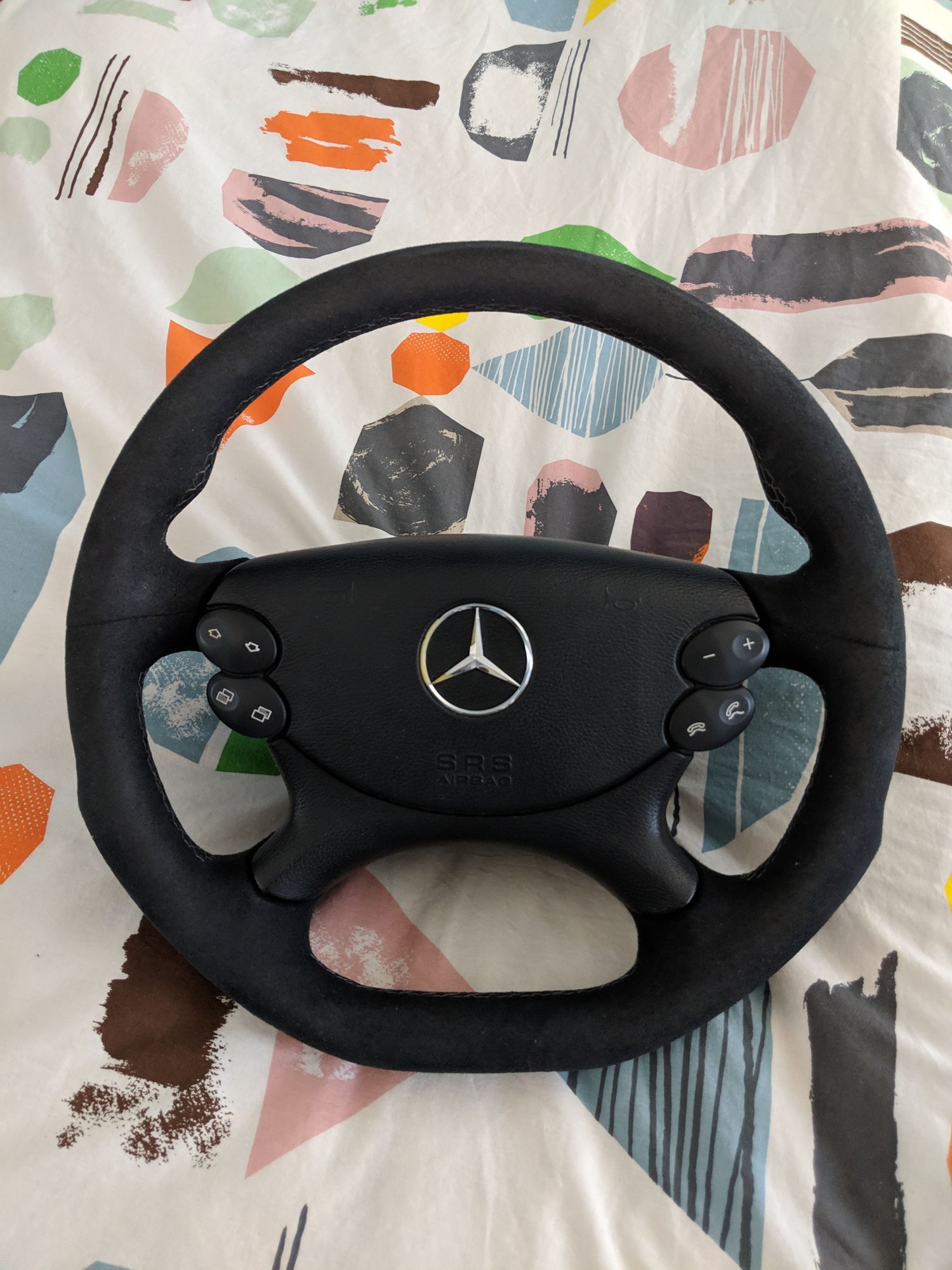 Interior/Upholstery - CLK W209 Alcantera-Wrapped flat bottom steering wheel - Used - 2004 to 2009 Mercedes-Benz CLK320 - San Francisco, CA 94111, United States