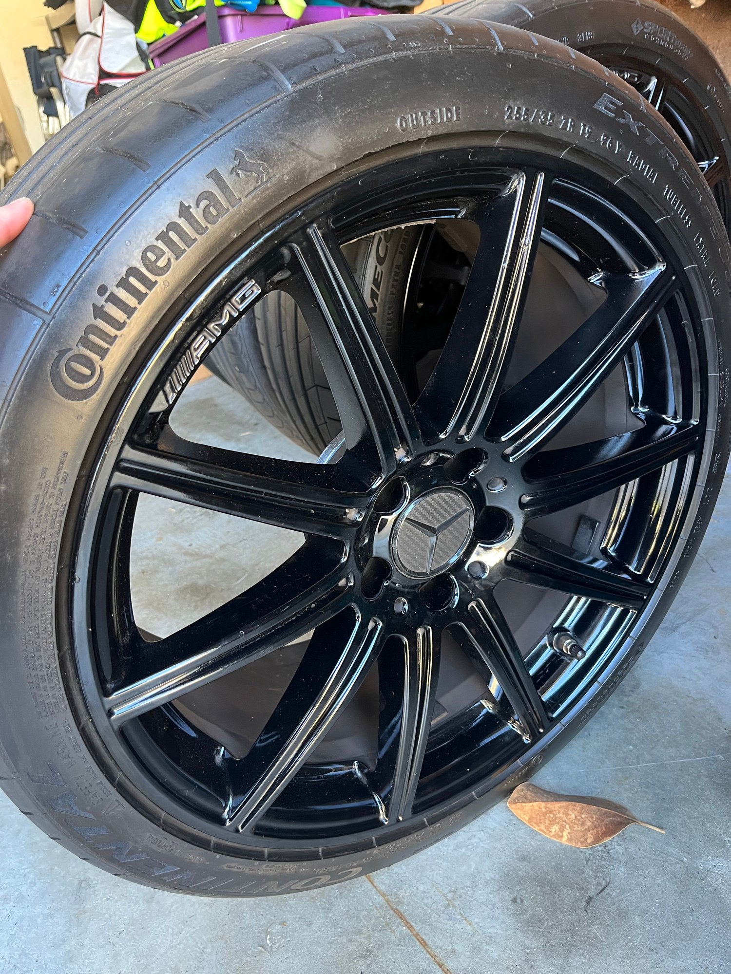 Wheels and Tires/Axles - 14 e63s oem wheels powder coated black with contact extreme sport plus tires - Used - 2012 to 2016 Mercedes-Benz E63 AMG - Raleigh, NC 27614, United States