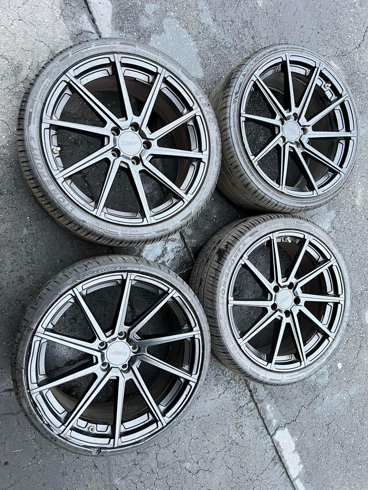 Wheels and Tires/Axles - 19in TSW Watkins (1 damaged wheel) - Used - 2008 to 2014 Mercedes-Benz C63 AMG - Salinas, CA 93908, United States