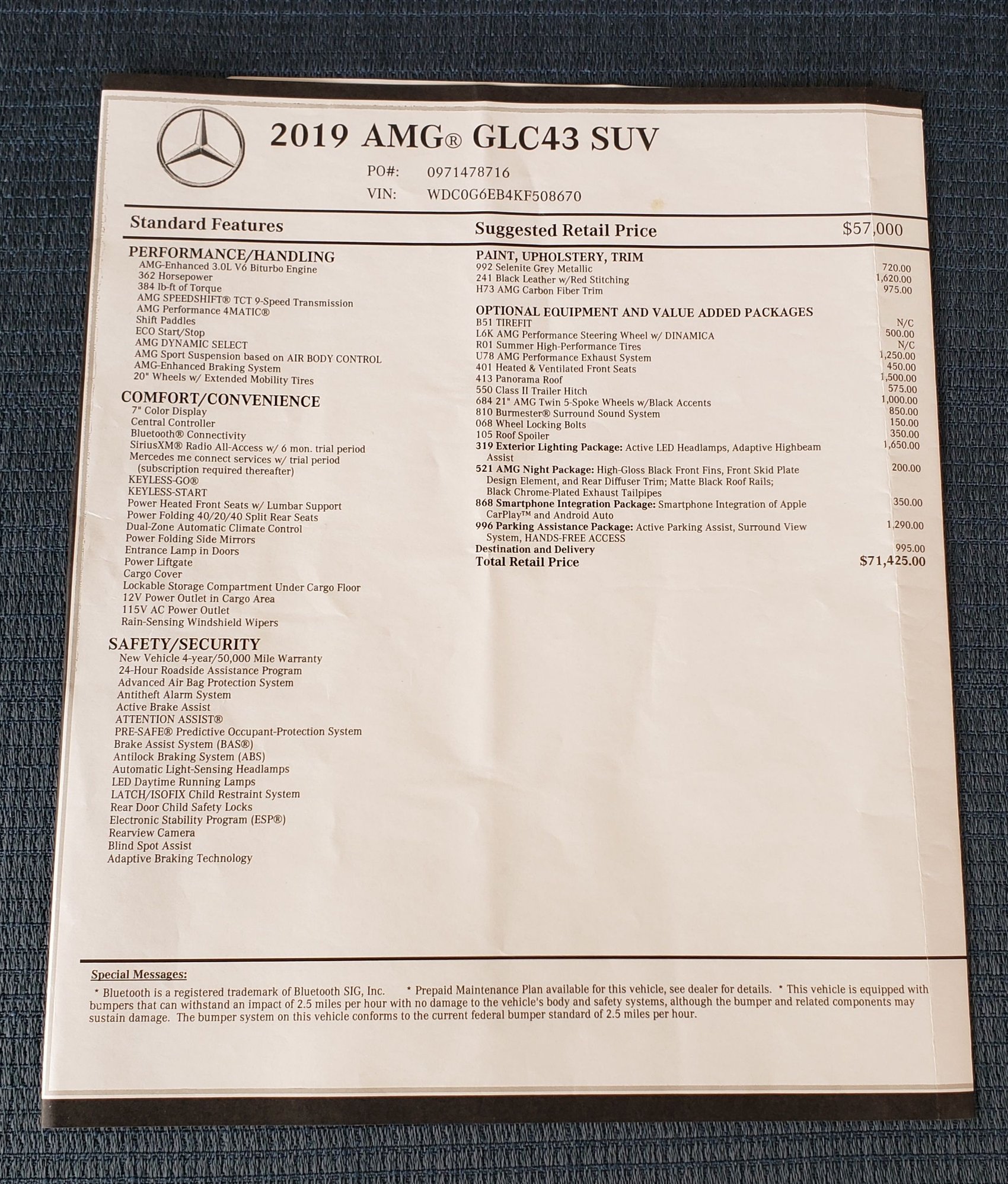 2019 Mercedes-Benz GLC43 AMG - 2019 GLC 43 AMG 38100 miles - Used - VIN WDC0G6EB4KF508670 - 38,300 Miles - 6 cyl - AWD - Automatic - SUV - Gray - San Diego, CA 92108, United States