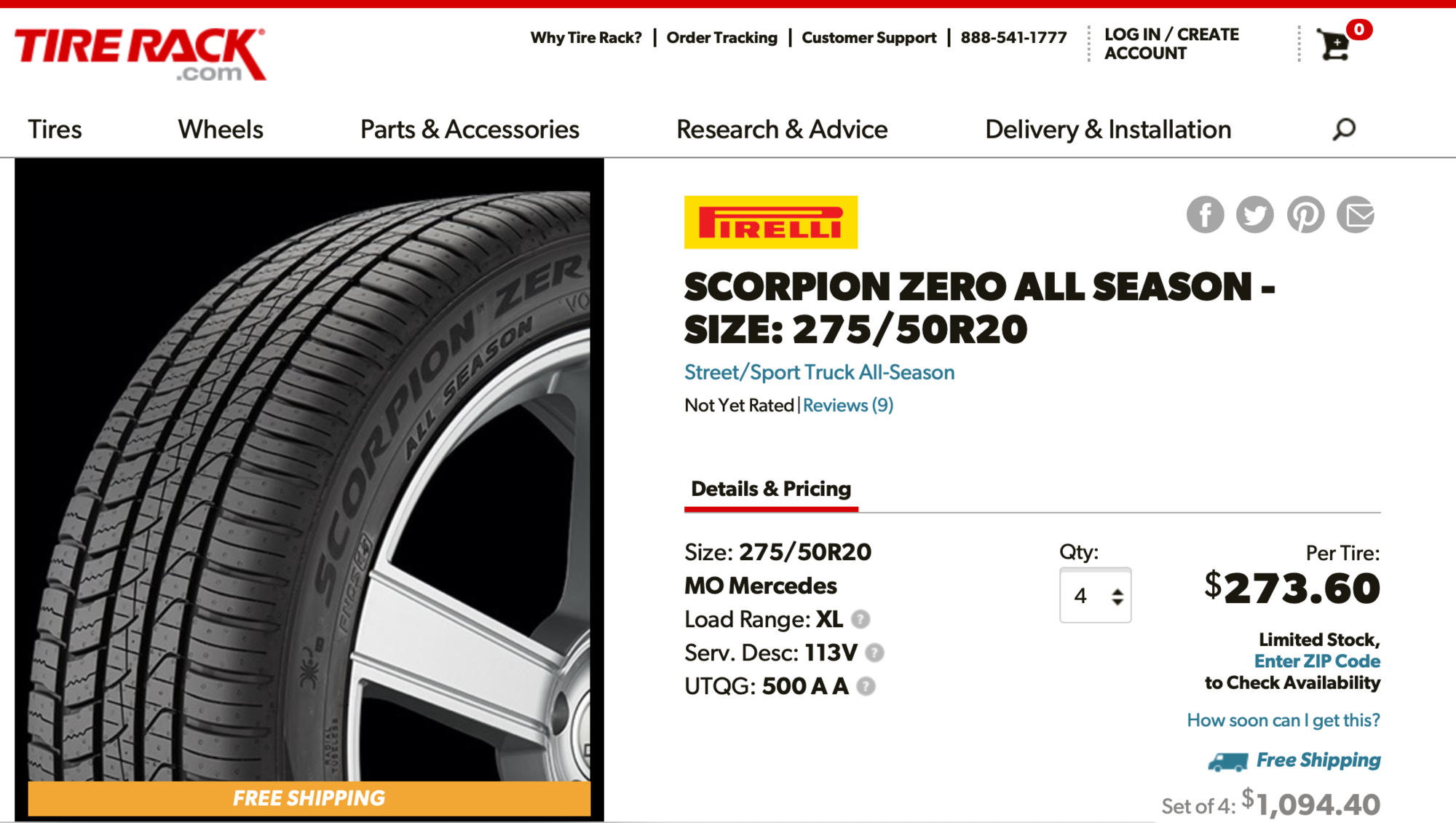 Wheels and Tires/Axles - Like New - (4) Pirelli Scorpion Zero All Season Tires 275/50R20 - Used - All Years Mercedes-Benz G550 - All Years Mercedes-Benz G500 - All Years Mercedes-Benz G63 AMG - Novato, CA 94945, United States