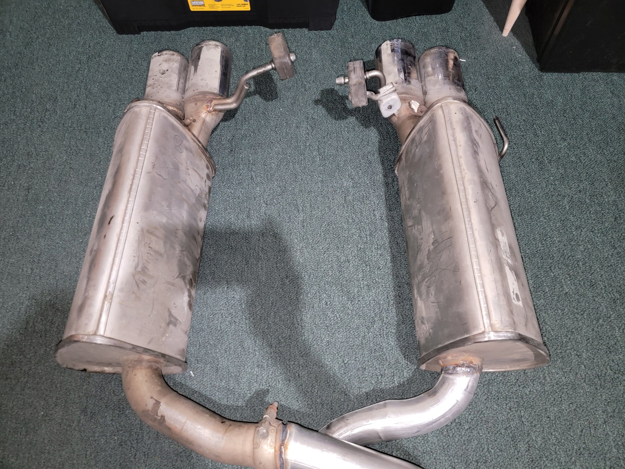 Engine - Exhaust - Mercedes Amg C55 Dual exhaust with Mufflers, Heat Shield and Spare Tire Tub - Used - 2001 to 2007 Mercedes-Benz C-Class - Los Angeles, CA 90064, United States