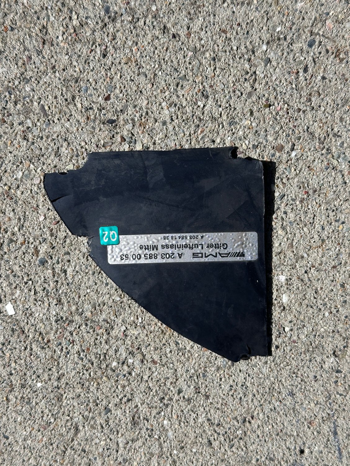 this is the label of the original part on the car