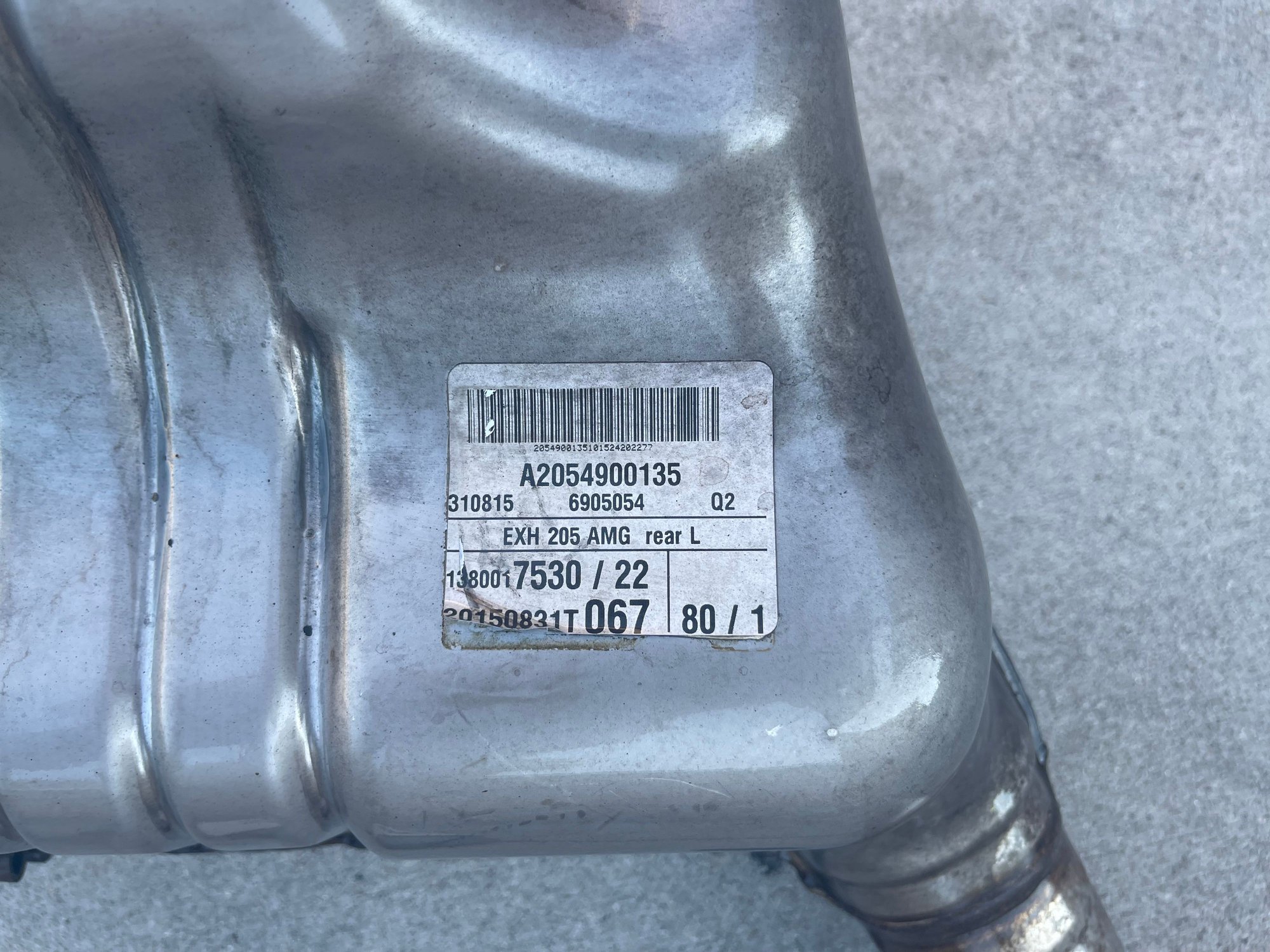 Engine - Exhaust - W205 C63 AMG Rear Mufflers OEM - Used - 2015 to 2021 Mercedes-Benz C63 AMG - 2015 to 2021 Mercedes-Benz C63 AMG S - 2015 to 2021 Mercedes-Benz C-Class - San Diego, CA 92115, United States