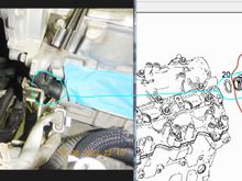 Pipe 1 part which it connects to end of Bank 2 coolant output