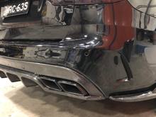 Car now wearing Brabus rear diffuser and rear bar splitter on side... all fitted in July this year 