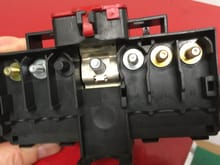 Distribution block with cover removed.