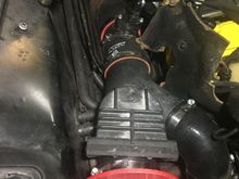 After lots of trial and error , here is the turbo charge pipe , into the Volvo penta air valve, into the oem maf, then into the engine . This part was fairly tedious but I’m very glad I made room to hide the air intake flapper valve and retain some of the oem engine bay arrangement 