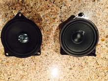 A Harman/Kardon Alumaprene 4" on the left and the Burmester on the right.