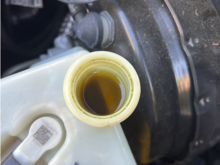 SL400 two year old brake fluid.  Dark color.