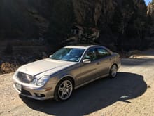 Front-on view of the E55 in the canyon.