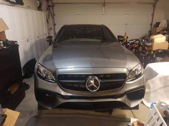 Installed, front emblem is just sitting on it since the clips are different. Most bolts are tighten down with the exception of the side screws that bolt on to the fenders. 