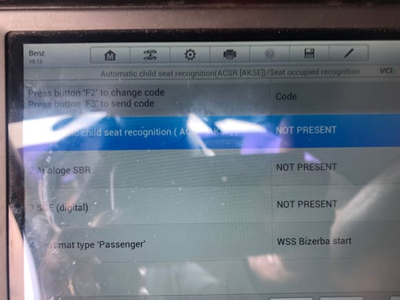 Child seat option on E550, for my 06 E55, there are 3 code options 