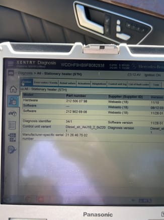Initial connectivity using xentry shows the module is visible with current firmware installed. 