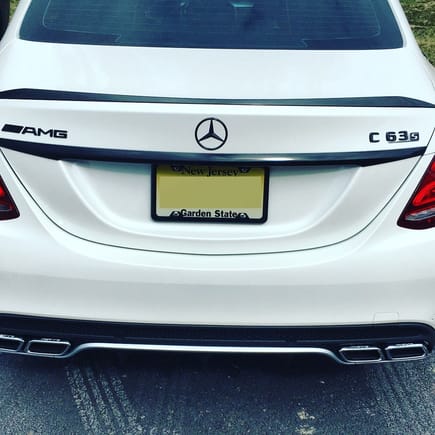 Amg, MB logo, and C63 all replaced with gloss black