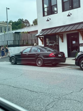 Anyone here? If so your E55 AMG is stunning and I love the wheels! I was in town checking on my rental properties when I saw this. Sunday June 23rd. One of the cleanest E55’s I have seen! 