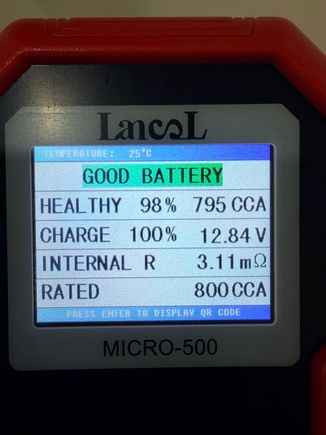 before installing the car, about 12 hour after charging with ctek in AGM mode. 