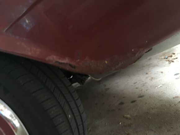 Behind rear tire