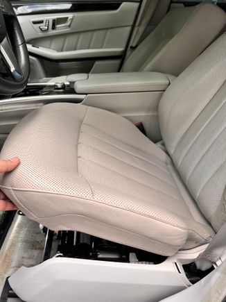 Again, the seat bottom is now loose and easy to raise. There’s a floor light behind the seat that might come off if you raise the seat bottom too high. Don’t worry, just set it aside and reinstall it at the end once everything is put back together. That’s what I did. 