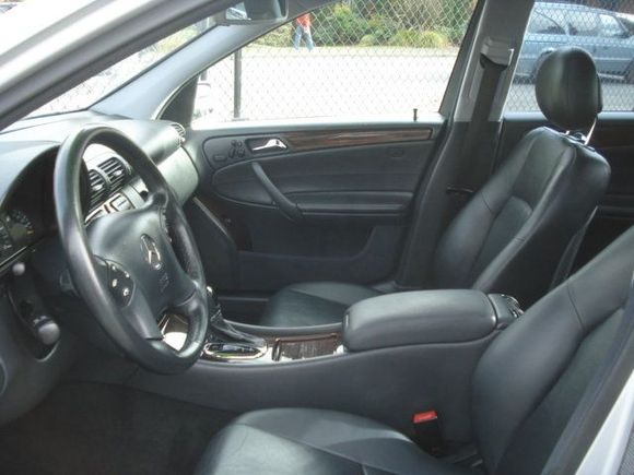 black leather interior