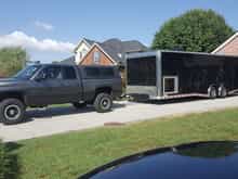 New 28' trailer in the upper driveway