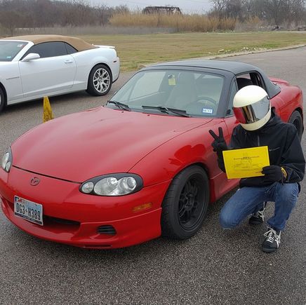 I actually got 3rd place, behind a Porsche 996 and S2000. Received an award for most consistent lap times of the day.