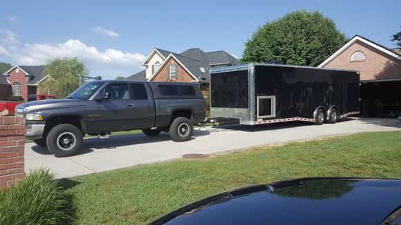 New 28' trailer in the upper driveway