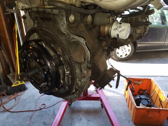 Clutch installed. Sport brake setup in the tote.