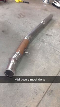 Mid Pipe almost finished have 3 inch from the downpipe to the tip. Will get a decent photo of the exhaust when Ive finished it