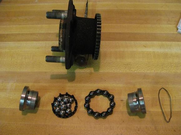 driver front hub/bearing disassembled