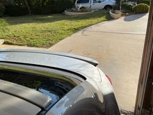 Width of door opening is 98”. 
G is just under 70”, with mirrors 80”
Cannot back straight out or you will end up in a flower garden. As such, one needs to cut the wheel to the left to stay centered in the driveway. 