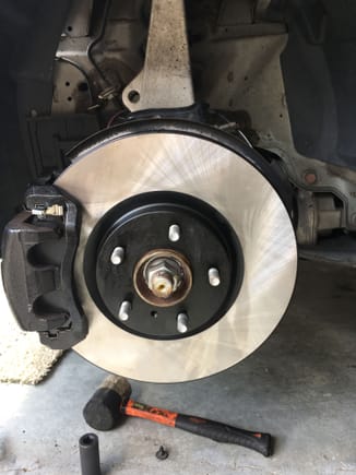 I love how even the house side of the caliper is something black coated. Looks real nice. The calipers cost me $5 and have no interest in making them pretty since they aren't bbk but they were looking rusty and what not and this makes it look much better. Under $300 all the way around. Time will tell if it was the right choice