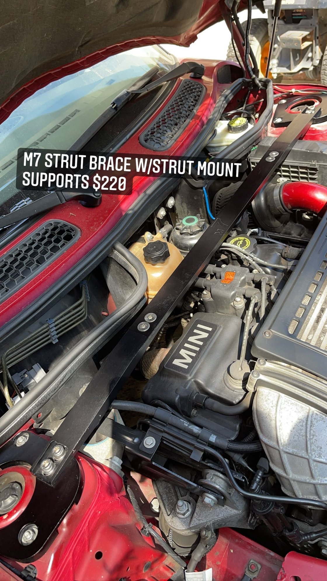 Steering/Suspension - M7 Strut bar with reinforcements - Used - 2002 to 2006 Mini R53: "Mk I" Mini Cooper S - 2002 to 2006 Mini R50: "Mk I" Mini One & Cooper - 2005 to 2008 Mini R52: "Mk I" Mini Convertible - Newbury Park, CA 91320, United States