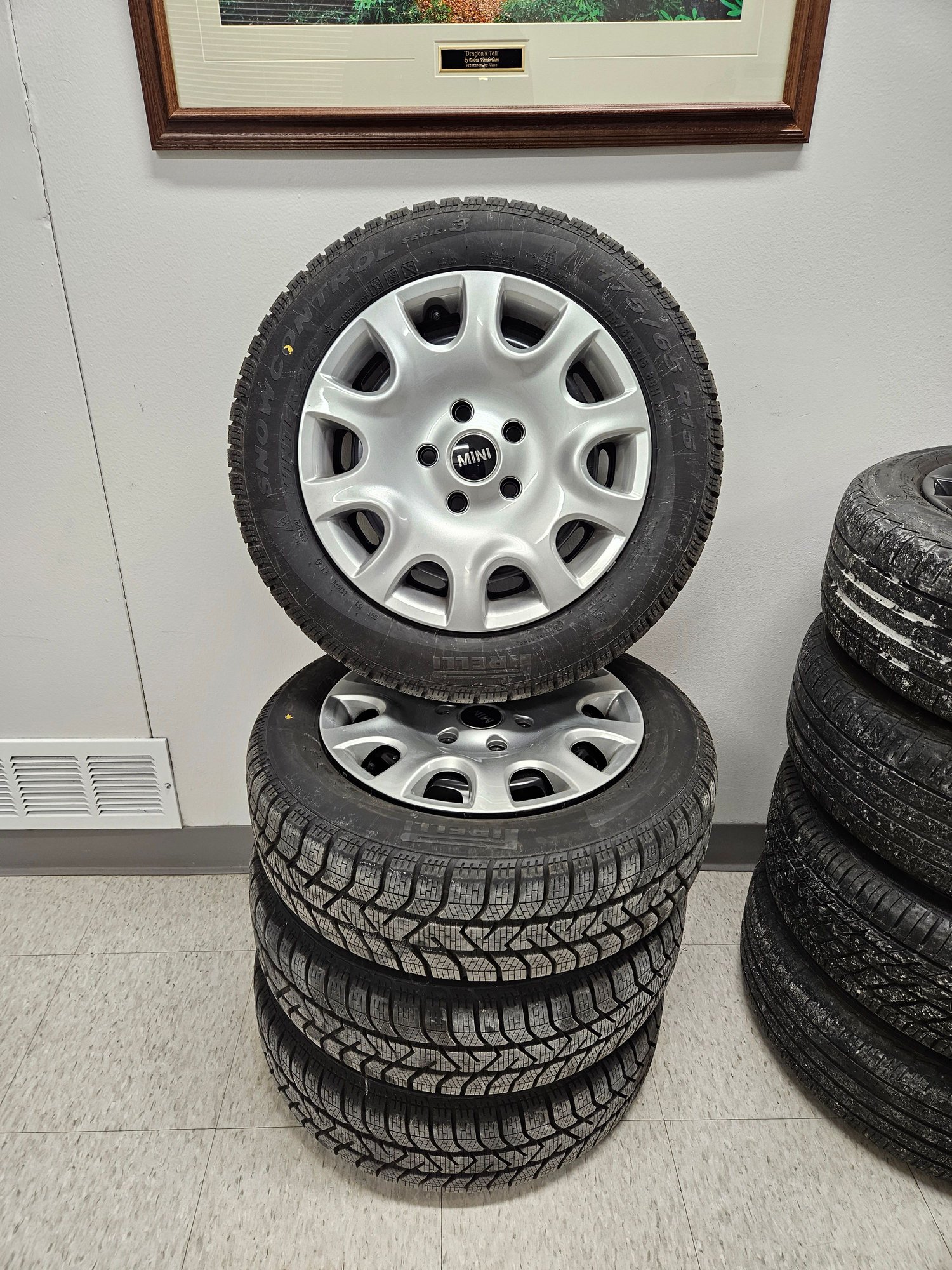 Wheels and Tires/Axles - OEM F56 Mini Cooper Winter Wheels & Tires Snow Steel 15x5.5 et46 5x112 - Used - -1 to 2026  All Models - Kansas City, MO 64120, United States