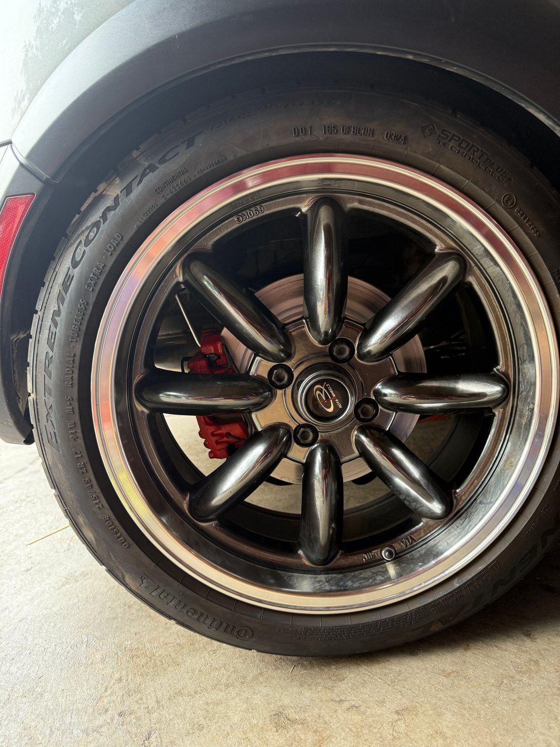 Rear painted caliper