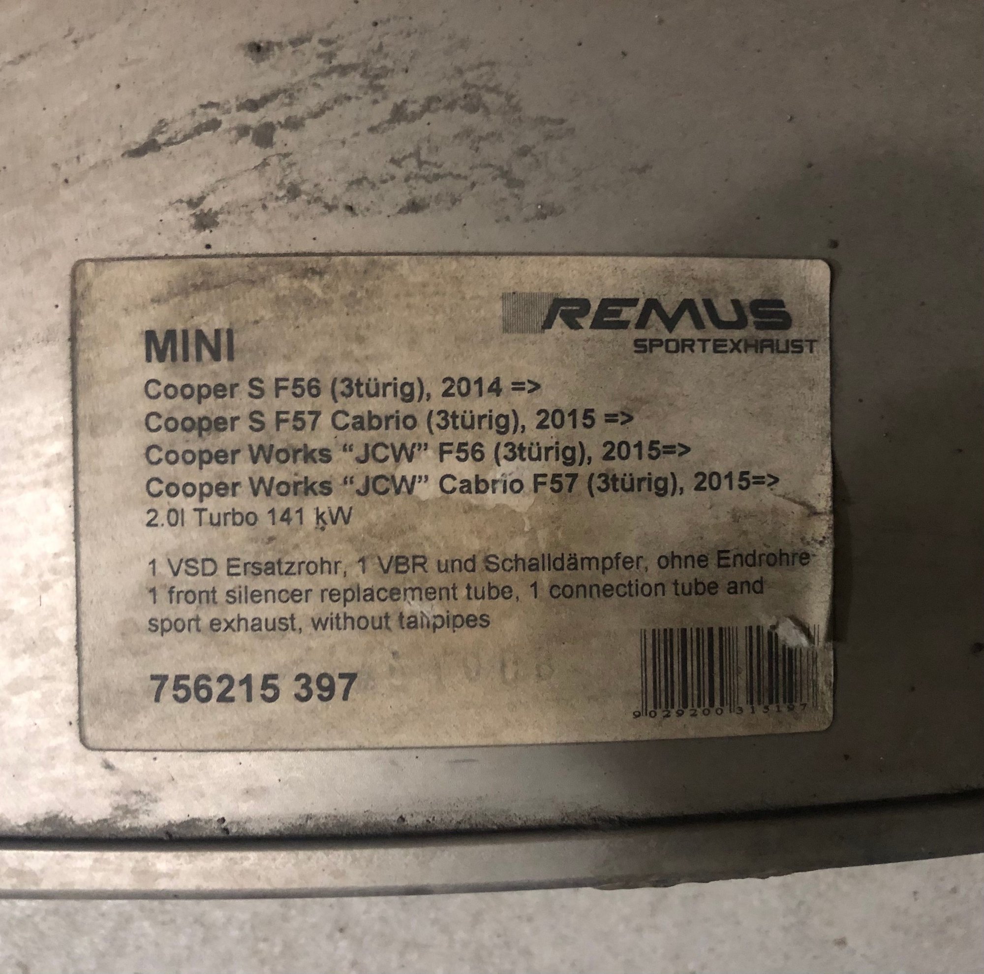 Engine - Exhaust - MINI F56 Cooper S Remus Valvetronic Exhaust - Used - 2014 to 2017 Mini Cooper - Houston, TX 77355, United States