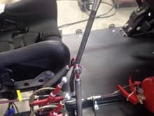 custom sequential shifter and Tarrett Engineering sway bar adjusters mounted in cockpit